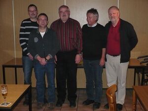Von links Thomas Reich, Frank Hennigs, Wolfgang Borngräber, Jürgen Bieler, Wolf Hermann Rüscher.